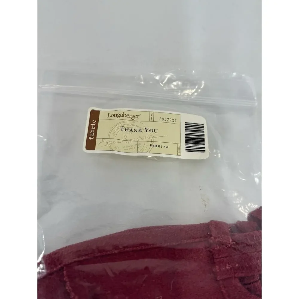 Longaberger Thank You Basket Paprika Red Fabric Liner 2857227